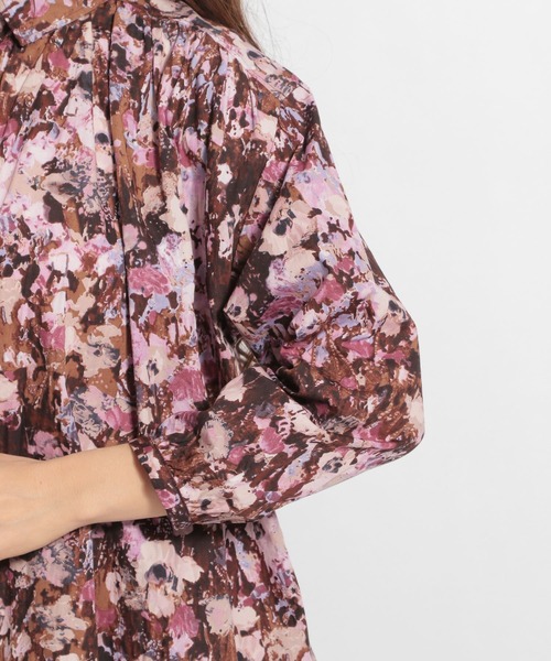 ichi（イチ）の「【ichi(イチ)】ペイントフラワー柄ワンピース（ワンピース・レディース・ピンク/ブルー・FREE）」の7枚目の写真