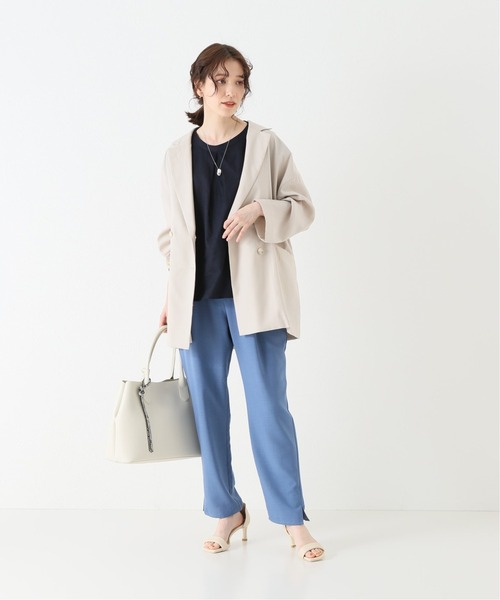 Simplicite(サンプリシテ)の「ダブルオーバージャケット(テーラードジャケット・レディース・ベージュ/ブラウン/カーキ・FREE)」の6枚目の写真