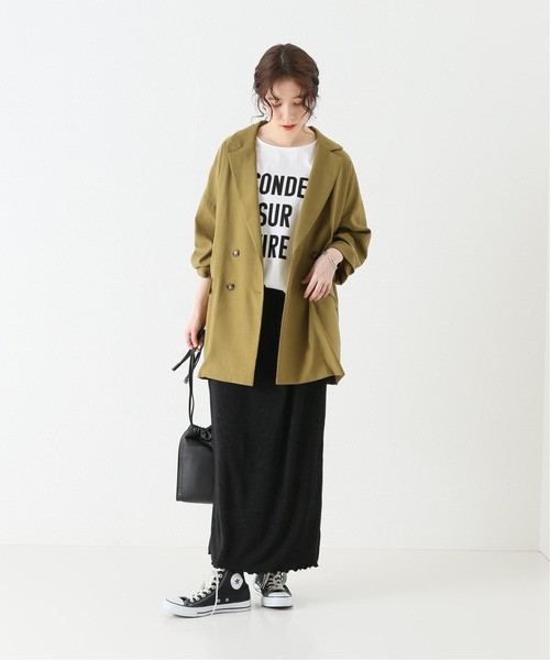 Simplicite(サンプリシテ)の「ダブルオーバージャケット(テーラードジャケット・レディース・ベージュ/ブラウン/カーキ・FREE)」の8枚目の写真