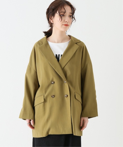 Simplicite(サンプリシテ)の「ダブルオーバージャケット(テーラードジャケット・レディース・ベージュ/ブラウン/カーキ・FREE)」の10枚目の写真