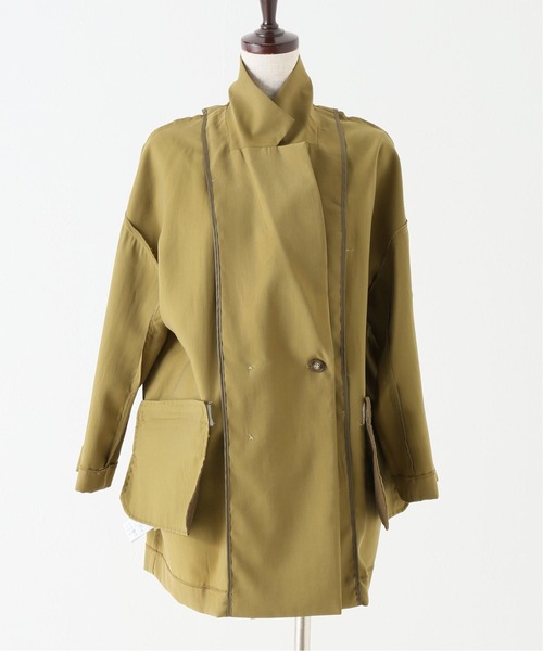 Simplicite(サンプリシテ)の「ダブルオーバージャケット(テーラードジャケット・レディース・ベージュ/ブラウン/カーキ・FREE)」の21枚目の写真