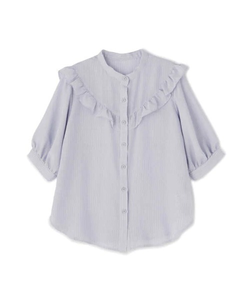 N.(N. Natural Beauty Basic)(エヌエヌナチュラルビューティーベーシック)の「スタンドネックフリルブラウス(シャツ/ブラウス・レディース・ホワイト/ブラック系その他/ブルー系その他・MEDIUM)」の8枚目の写真