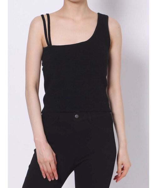 EVRIS（エヴリス）の「アシメストラップニットビスチェ（Tシャツ/カットソー・レディース・ブラック/パープル/カーキ/アイボリー・FREE）」の10枚目の写真