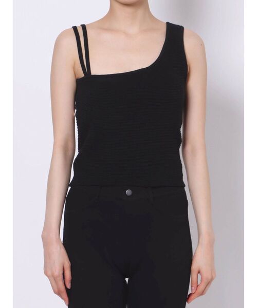 EVRIS（エヴリス）の「アシメストラップニットビスチェ（Tシャツ/カットソー・レディース・ブラック/パープル/カーキ/アイボリー・FREE）」の11枚目の写真