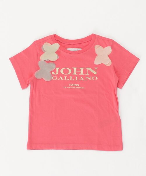 JOHN GALLIANO(ジョンガリアーノ)の「John Galliano(ジョン ガリアーノ)Kids & Junior プリント半袖Tシャツカットソー(Tシャツ/カットソー・キッズ・ピンク/ライトイエロー・14Y/12YEAR/6YEAR/8YEAR/10YEAR/16Y/4YEAR)」の2枚目の写真