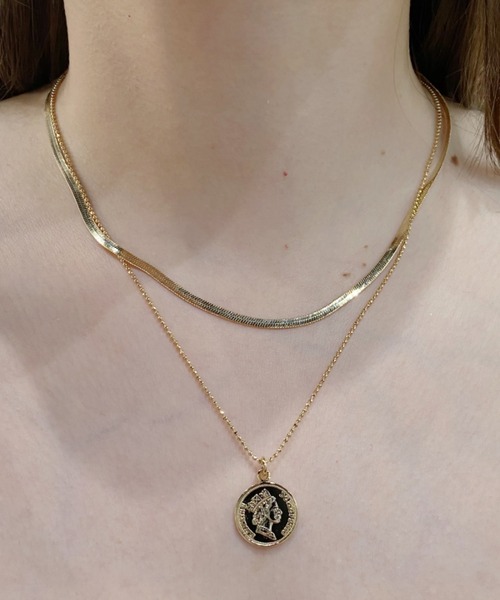 CLEA（クレア）の「コイン×スネークチェーン2連ネックレス（ネックレス・レディース・シルバー/ゴールド・FREE）」の13枚目の写真