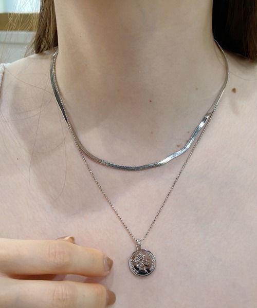 CLEA（クレア）の「コイン×スネークチェーン2連ネックレス（ネックレス・レディース・シルバー/ゴールド・FREE）」の10枚目の写真