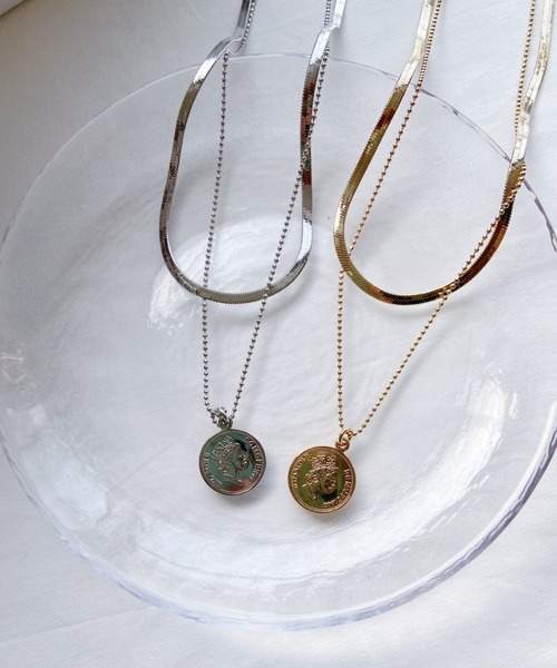 CLEA（クレア）の「コイン×スネークチェーン2連ネックレス（ネックレス・レディース・シルバー/ゴールド・FREE）」の9枚目の写真