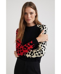 アニマルプリント袖 セーター CARLYN