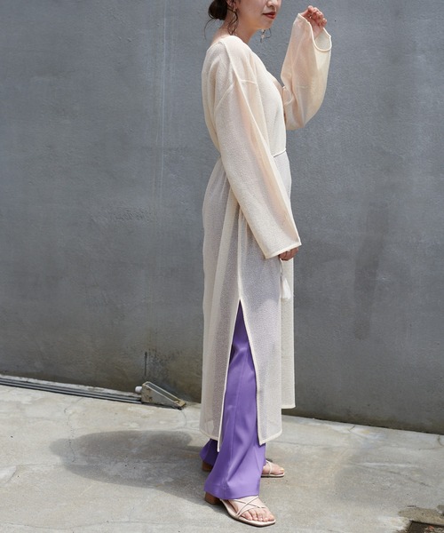 DISCOAT（ディスコート）の「【前後2WAY】メッシュカフタンワンピース（ワンピース・レディース・オフホワイト/アイボリー/ブラック・FREE）」の15枚目の写真