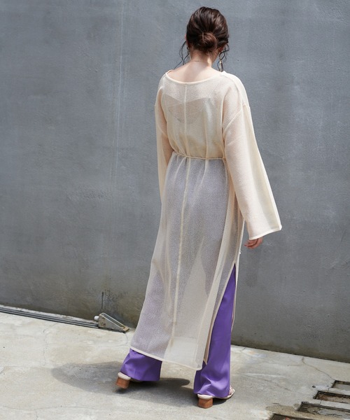 DISCOAT（ディスコート）の「【前後2WAY】メッシュカフタンワンピース（ワンピース・レディース・オフホワイト/アイボリー/ブラック・FREE）」の16枚目の写真