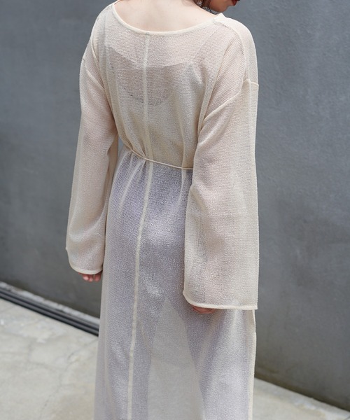 DISCOAT（ディスコート）の「【前後2WAY】メッシュカフタンワンピース（ワンピース・レディース・オフホワイト/アイボリー/ブラック・FREE）」の18枚目の写真