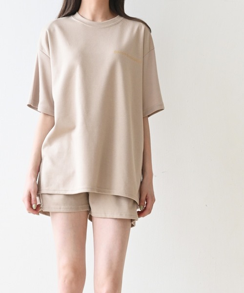 me+em select(ミームセレクト)の「【上下2点セット】デイジーTシャツ+ショートパンツ ルームウェア(ルームウェア/パジャマ・レディース・ブラック/グレー/ベージュ/グリーン・FREE)」の11枚目の写真