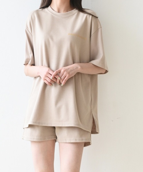 me+em select(ミームセレクト)の「【上下2点セット】デイジーTシャツ+ショートパンツ ルームウェア(ルームウェア/パジャマ・レディース・ブラック/グレー/ベージュ/グリーン・FREE)」の12枚目の写真