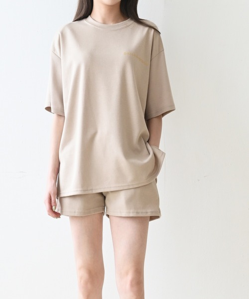 me+em select(ミームセレクト)の「【上下2点セット】デイジーTシャツ+ショートパンツ ルームウェア(ルームウェア/パジャマ・レディース・ブラック/グレー/ベージュ/グリーン・FREE)」の14枚目の写真