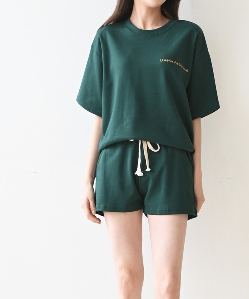 me+em select(ミームセレクト)の「【上下2点セット】デイジーTシャツ+ショートパンツ ルームウェア(ルームウェア/パジャマ・レディース・ブラック/グレー/ベージュ/グリーン・FREE)」の18枚目の写真