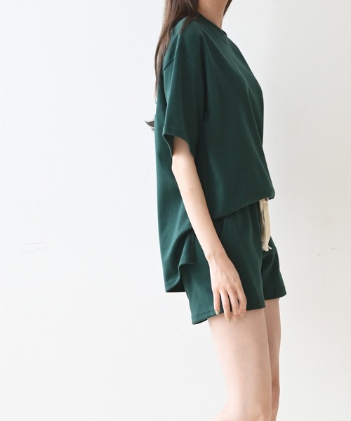 me+em select(ミームセレクト)の「【上下2点セット】デイジーTシャツ+ショートパンツ ルームウェア(ルームウェア/パジャマ・レディース・ブラック/グレー/ベージュ/グリーン・FREE)」の19枚目の写真