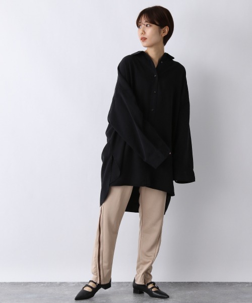 JEANASIS（ジーナシス）の「JS/LOGANジャージパンツ/952223（その他パンツ・レディース・ブラック/ベージュ・FREE）」の3枚目の写真