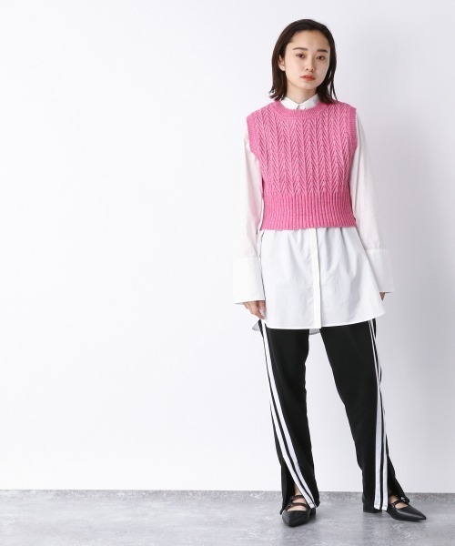 JEANASIS（ジーナシス）の「JS/LOGANジャージパンツ/952223（その他パンツ・レディース・ブラック/ベージュ・FREE）」の4枚目の写真