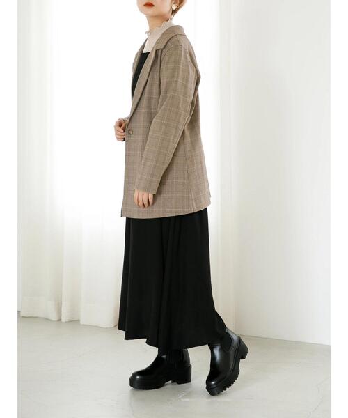 SLURR（スラ―）の「【non-no 11月号掲載】チェックロング丈テーラージャケット(セットアップ)（テーラードジャケット・レディース・チェック・FREE）」の21枚目の写真