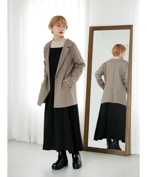 SLURR（スラ―）の「【non-no 11月号掲載】チェックロング丈テーラージャケット(セットアップ)（テーラードジャケット・レディース・チェック・FREE）」の20枚目の写真