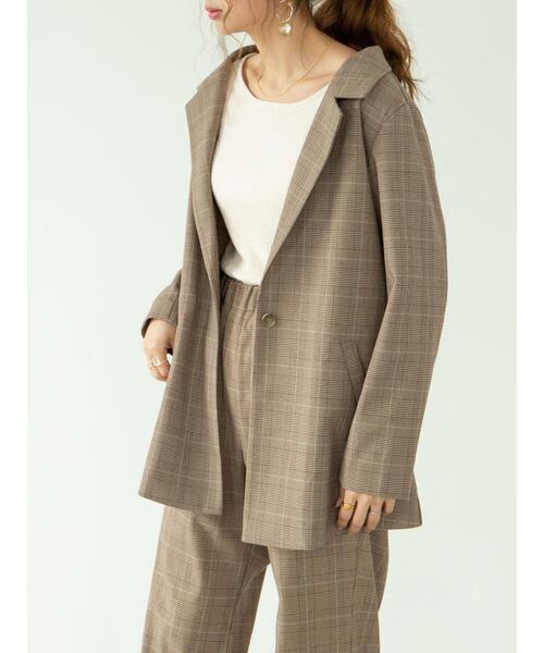 SLURR（スラ―）の「【non-no 11月号掲載】チェックロング丈テーラージャケット(セットアップ)（テーラードジャケット・レディース・チェック・FREE）」の19枚目の写真