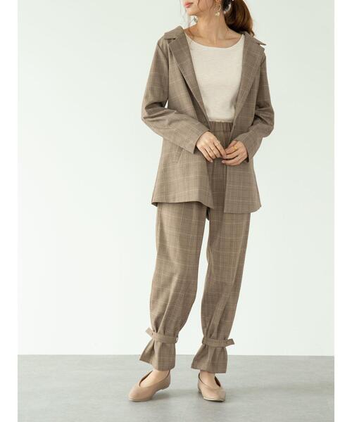 SLURR（スラ―）の「【non-no 11月号掲載】チェックロング丈テーラージャケット(セットアップ)（テーラードジャケット・レディース・チェック・FREE）」の14枚目の写真