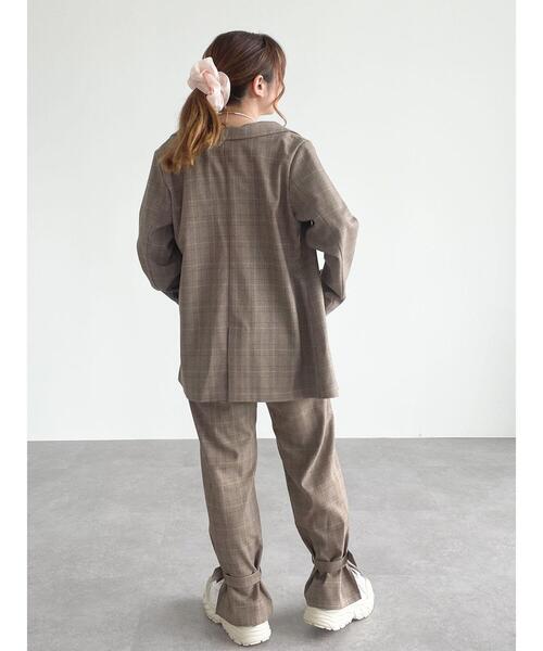 SLURR（スラ―）の「【non-no 11月号掲載】チェックロング丈テーラージャケット(セットアップ)（テーラードジャケット・レディース・チェック・FREE）」の16枚目の写真