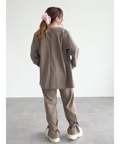 SLURR（スラ―）の「【non-no 11月号掲載】チェックロング丈テーラージャケット(セットアップ)（テーラードジャケット・レディース・チェック・FREE）」の13枚目の写真