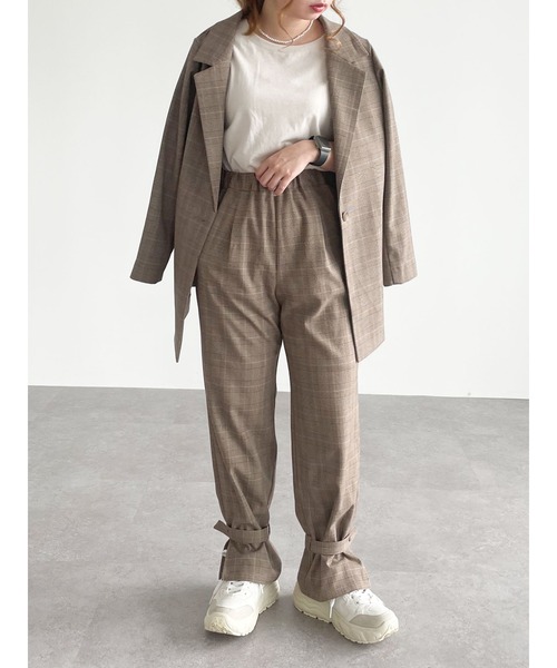 SLURR（スラ―）の「【non-no 11月号掲載】チェックロング丈テーラージャケット(セットアップ)（テーラードジャケット・レディース・チェック・FREE）」の3枚目の写真