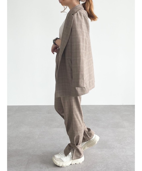 SLURR（スラ―）の「【non-no 11月号掲載】チェックロング丈テーラージャケット(セットアップ)（テーラードジャケット・レディース・チェック・FREE）」の11枚目の写真