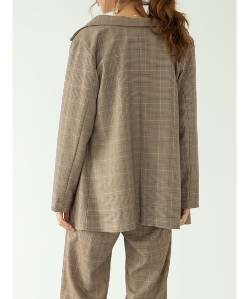 SLURR（スラ―）の「【non-no 11月号掲載】チェックロング丈テーラージャケット(セットアップ)（テーラードジャケット・レディース・チェック・FREE）」の2枚目の写真