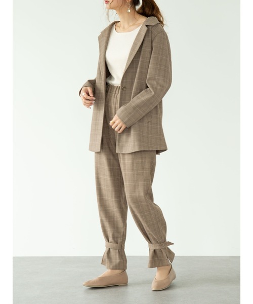 SLURR（スラ―）の「【non-no 11月号掲載】チェックロング丈テーラージャケット(セットアップ)（テーラードジャケット・レディース・チェック・FREE）」の10枚目の写真