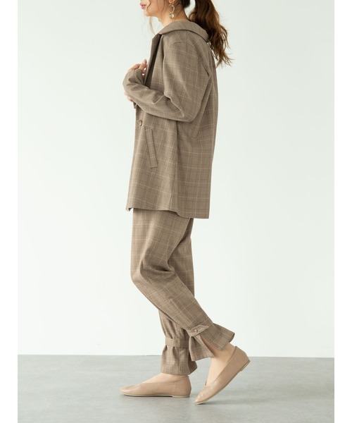 SLURR（スラ―）の「【non-no 11月号掲載】チェックロング丈テーラージャケット(セットアップ)（テーラードジャケット・レディース・チェック・FREE）」の4枚目の写真