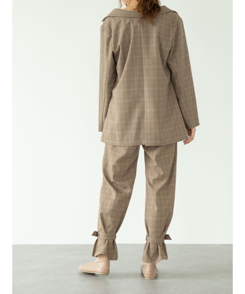 SLURR（スラ―）の「【non-no 11月号掲載】チェックロング丈テーラージャケット(セットアップ)（テーラードジャケット・レディース・チェック・FREE）」の5枚目の写真