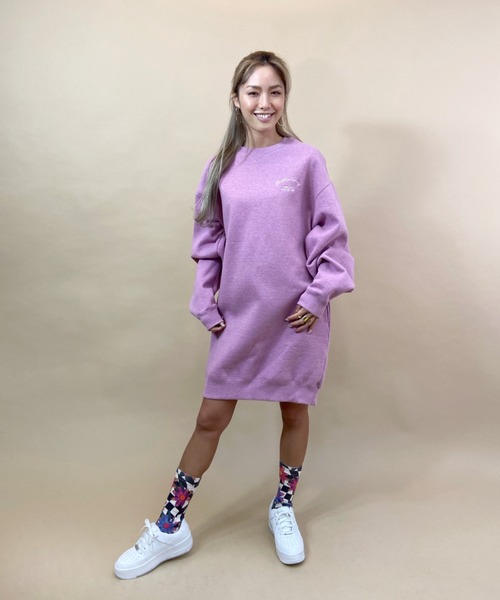 BILLABONG(ビラボン)の「BILLABONG/ビラボン ビッグシルエット バックプリントスウェットワンピース BB014-355(ワンピース・レディース・ホワイト/ピンク/ブラック・M/L)」の11枚目の写真
