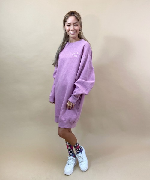 BILLABONG(ビラボン)の「BILLABONG/ビラボン ビッグシルエット バックプリントスウェットワンピース BB014-355(ワンピース・レディース・ホワイト/ピンク/ブラック・M/L)」の7枚目の写真