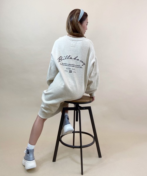 BILLABONG(ビラボン)の「BILLABONG/ビラボン ビッグシルエット バックプリントスウェットワンピース BB014-355(ワンピース・レディース・ホワイト/ピンク/ブラック・M/L)」の18枚目の写真