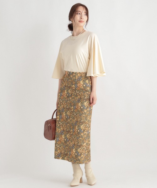 Andemiu（アンデミュウ）の「ソデフレアＴ219780（Tシャツ/カットソー・レディース・チャコールグレー/オフホワイト/ピンク/モカ・FREE）」の15枚目の写真