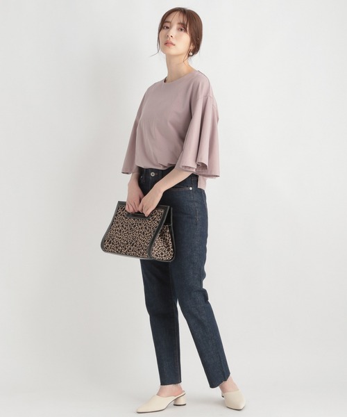 Andemiu（アンデミュウ）の「ソデフレアＴ219780（Tシャツ/カットソー・レディース・チャコールグレー/オフホワイト/ピンク/モカ・FREE）」の16枚目の写真