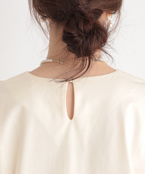 Andemiu（アンデミュウ）の「ソデフレアＴ219780（Tシャツ/カットソー・レディース・チャコールグレー/オフホワイト/ピンク/モカ・FREE）」の21枚目の写真