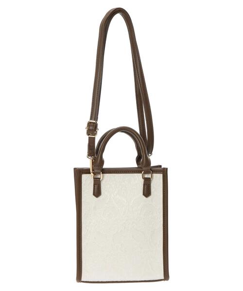 earth music&ecology（アースミュージックアンドエコロジー）の「スクエアジャガードバッグ ＊（トートバッグ・レディース・アイボリー/ブラック・FREE）」の22枚目の写真