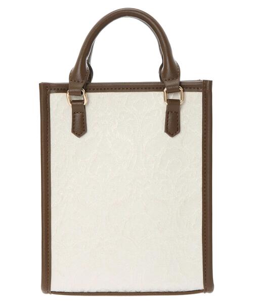 earth music&ecology（アースミュージックアンドエコロジー）の「スクエアジャガードバッグ ＊（トートバッグ・レディース・アイボリー/ブラック・FREE）」の19枚目の写真