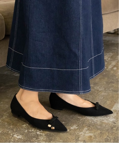 RANDA（ランダ）の「2WAY ソフト リボンデザインフラットパンプス（パンプス・レディース・ブラック/ブロンズ/レオパード/イエロー・22/22.5/24.5/23/24/25/23.5/25.5）」の6枚目の写真