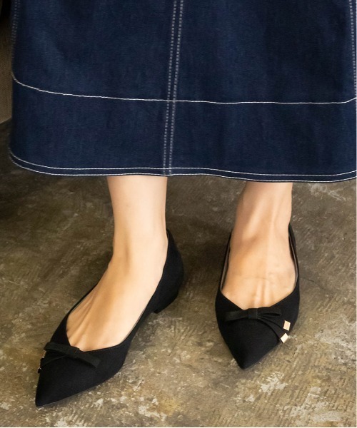 RANDA（ランダ）の「2WAY ソフト リボンデザインフラットパンプス（パンプス・レディース・ブラック/ブロンズ/レオパード/イエロー・22/22.5/24.5/23/24/25/23.5/25.5）」の7枚目の写真