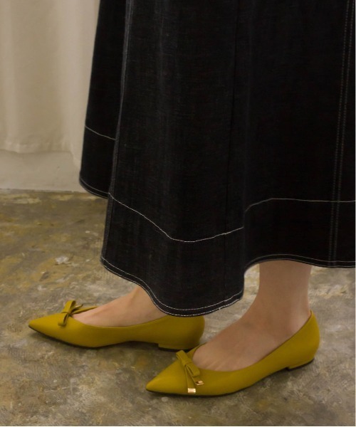 RANDA（ランダ）の「2WAY ソフト リボンデザインフラットパンプス（パンプス・レディース・ブラック/ブロンズ/レオパード/イエロー・22/22.5/24.5/23/24/25/23.5/25.5）」の9枚目の写真