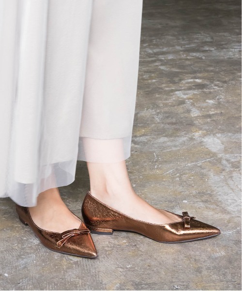 RANDA（ランダ）の「2WAY ソフト リボンデザインフラットパンプス（パンプス・レディース・ブラック/ブロンズ/レオパード/イエロー・22/22.5/24.5/23/24/25/23.5/25.5）」の11枚目の写真