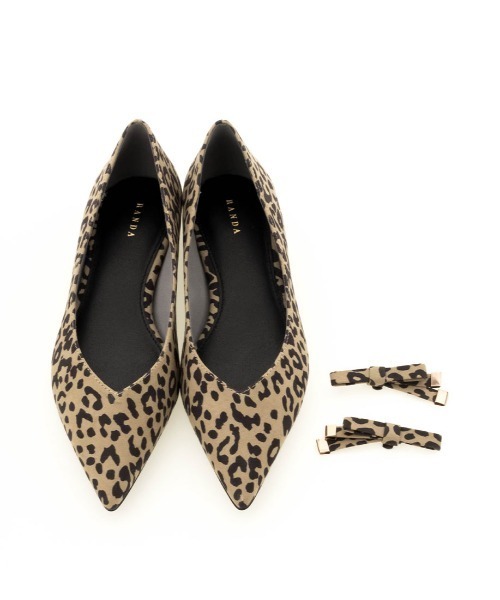 RANDA（ランダ）の「2WAY ソフト リボンデザインフラットパンプス（パンプス・レディース・ブラック/ブロンズ/レオパード/イエロー・22/22.5/24.5/23/24/25/23.5/25.5）」の20枚目の写真