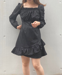 titty＆Co. PETIT（ティティアンドコープティ）の「【titty&Co.PETIT】ヘムフリルシャーリングワンピース（ワンピース）」