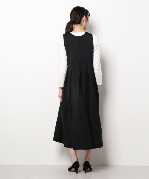 coca（coca）（コカ）の「2WAYマキシ丈ジャンパースカート（ワンピース・レディース・ブラック/ベージュ・SHORT/LONG）」の16枚目の写真